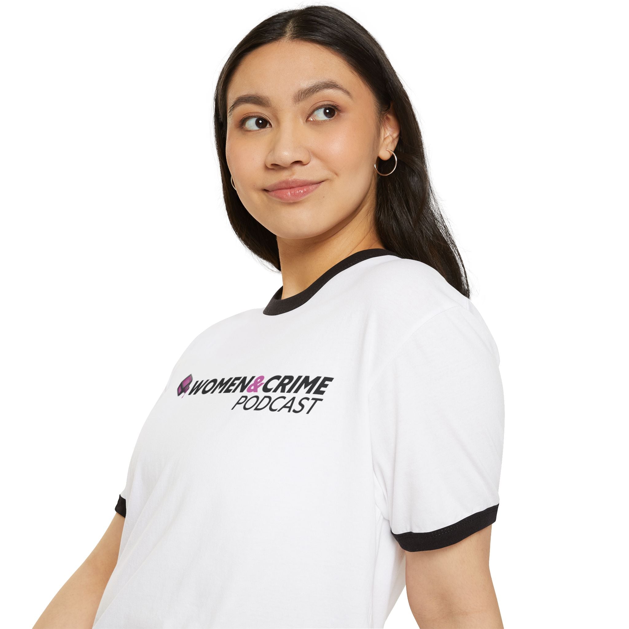 Women & Crime Ringer T‑Shirt — True Crime Podcast Fan Tee