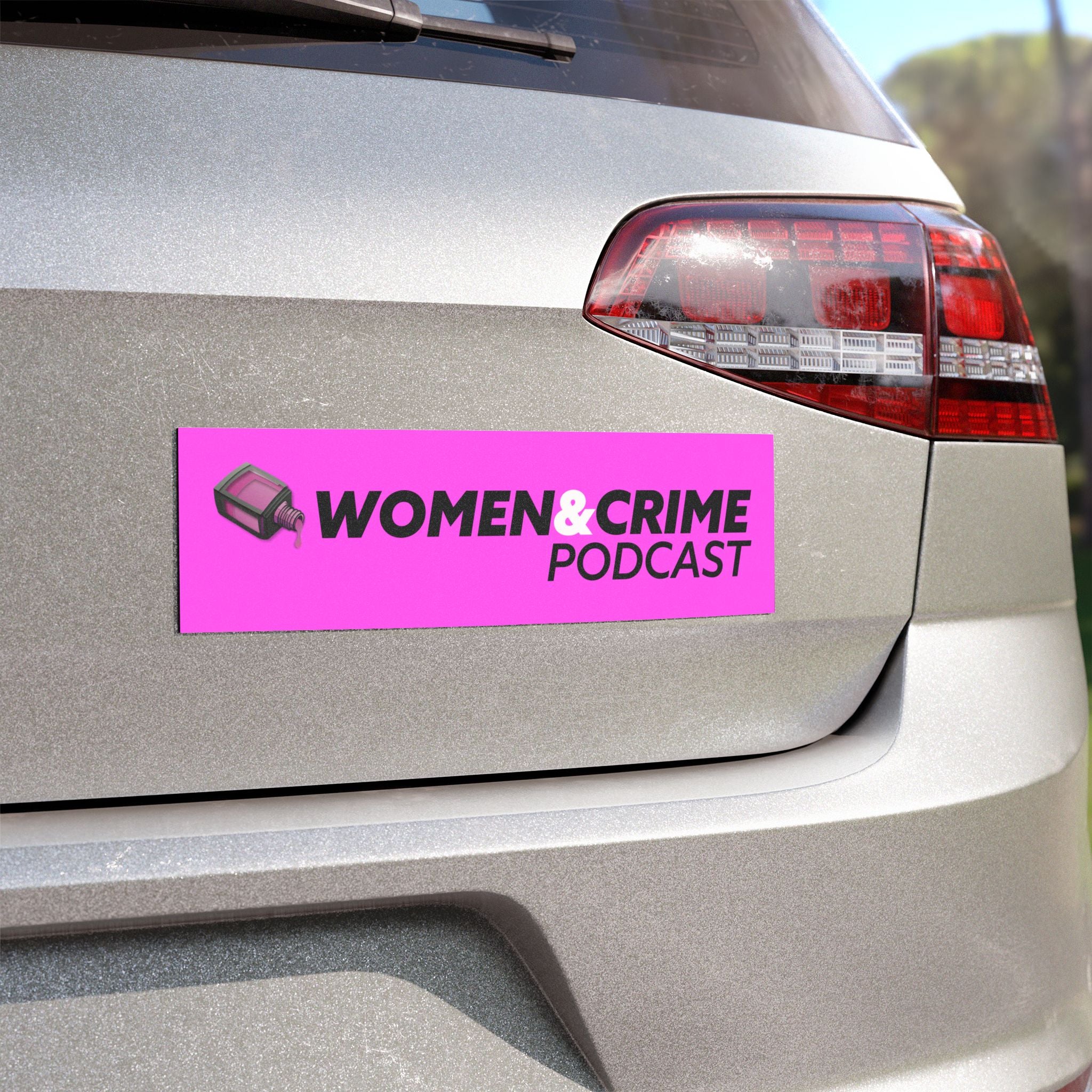 Women & Crime Car Magnet — True Crime Podcast Logo for your bumper