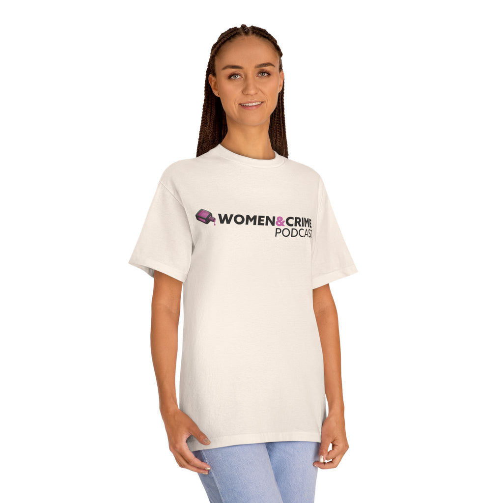 Women & Crime Logo Tee — True Crime Podcast Shirt - Light Colors