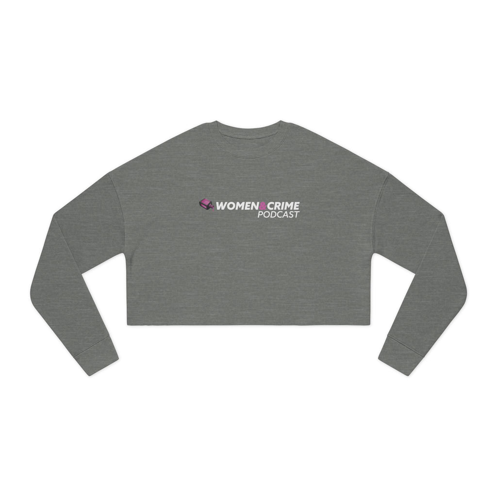 Cropped Sweatshirt — "Women Crime" Minimal Logo Crop Top