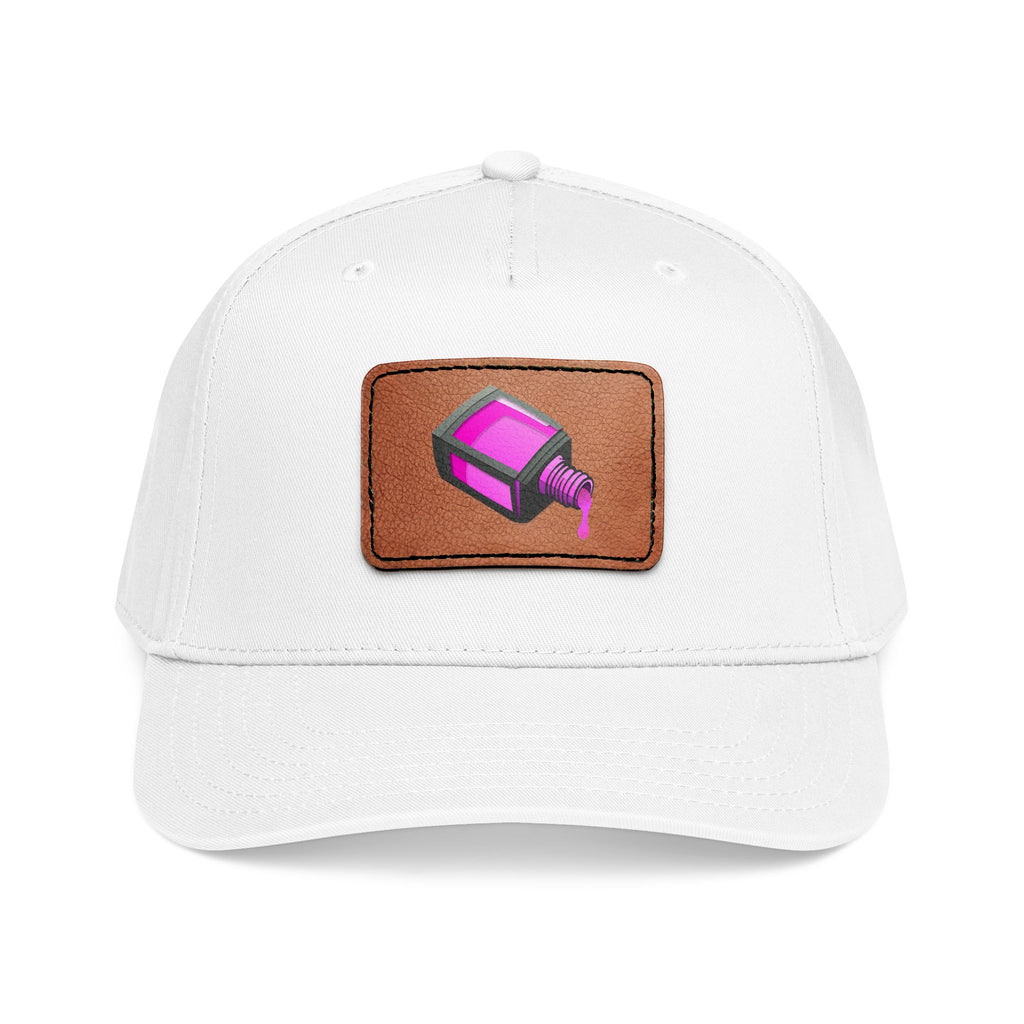 Leather Patch Baseball Cap with Camera Flash Icon
