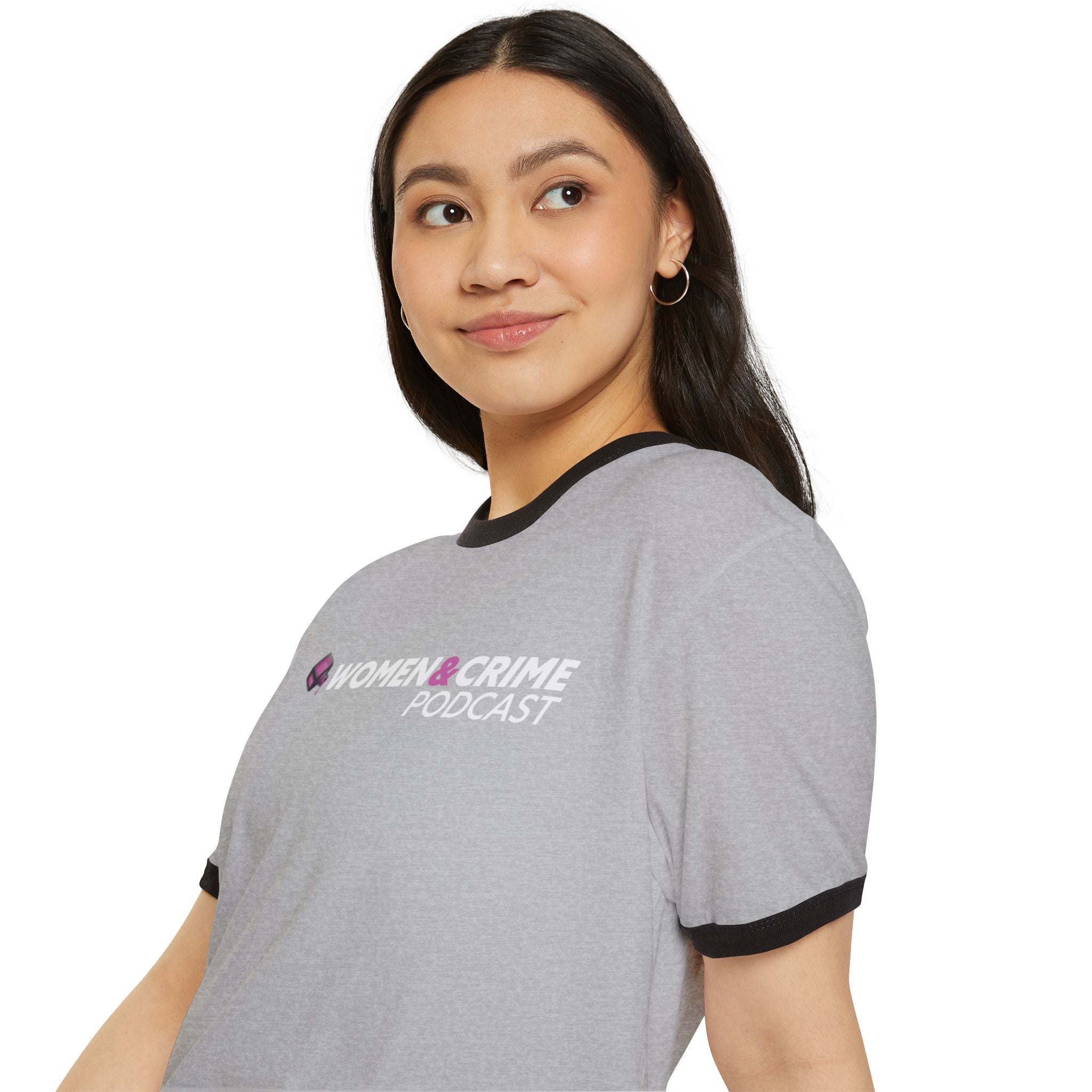 Copy of Women & Crime Ringer T‑Shirt — True Crime Podcast Fan Tee