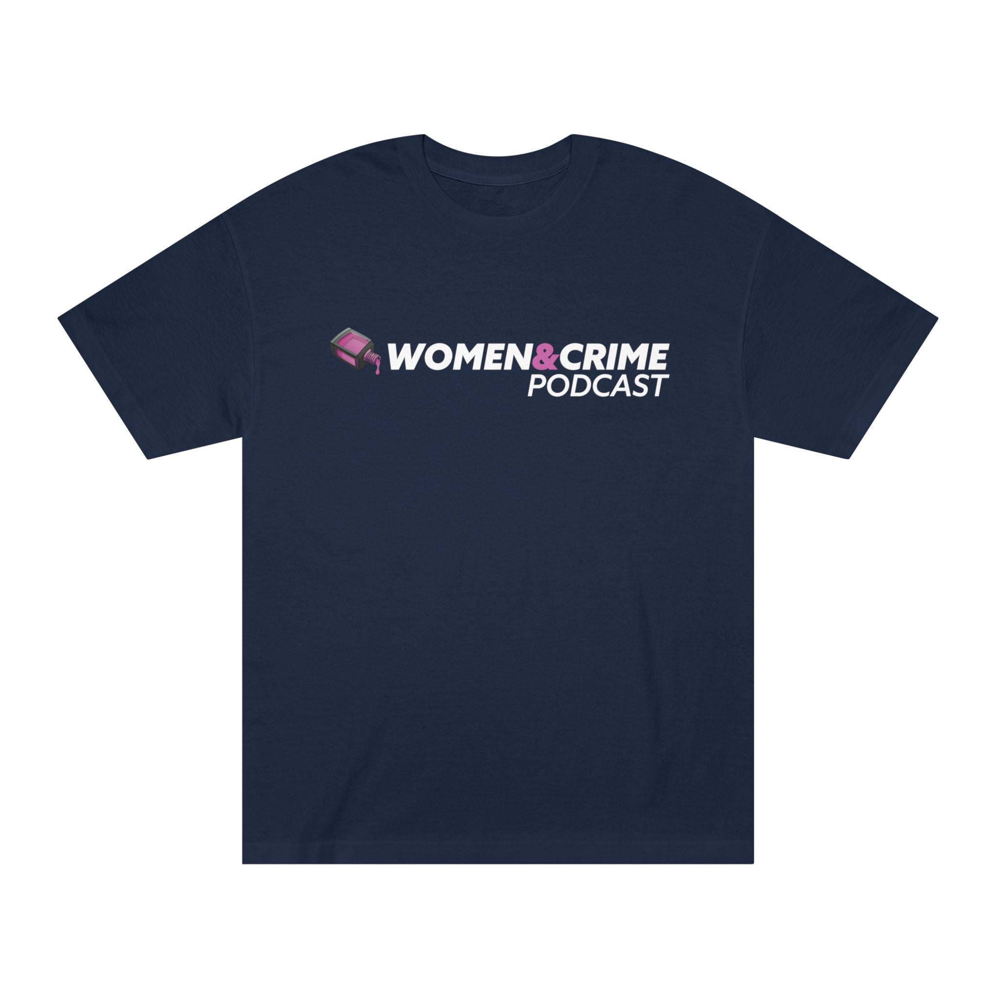 Women & Crime Logo Tee — True Crime Podcast Shirt - Dark Colors