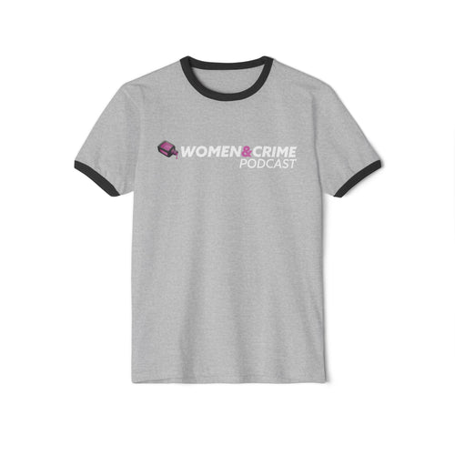 Copy of Women & Crime Ringer T‑Shirt — True Crime Podcast Fan Tee