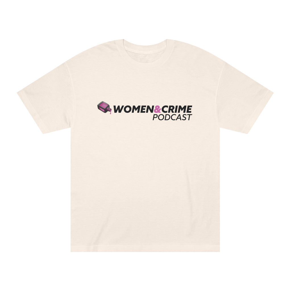 Women & Crime Logo Tee — True Crime Podcast Shirt - Light Colors