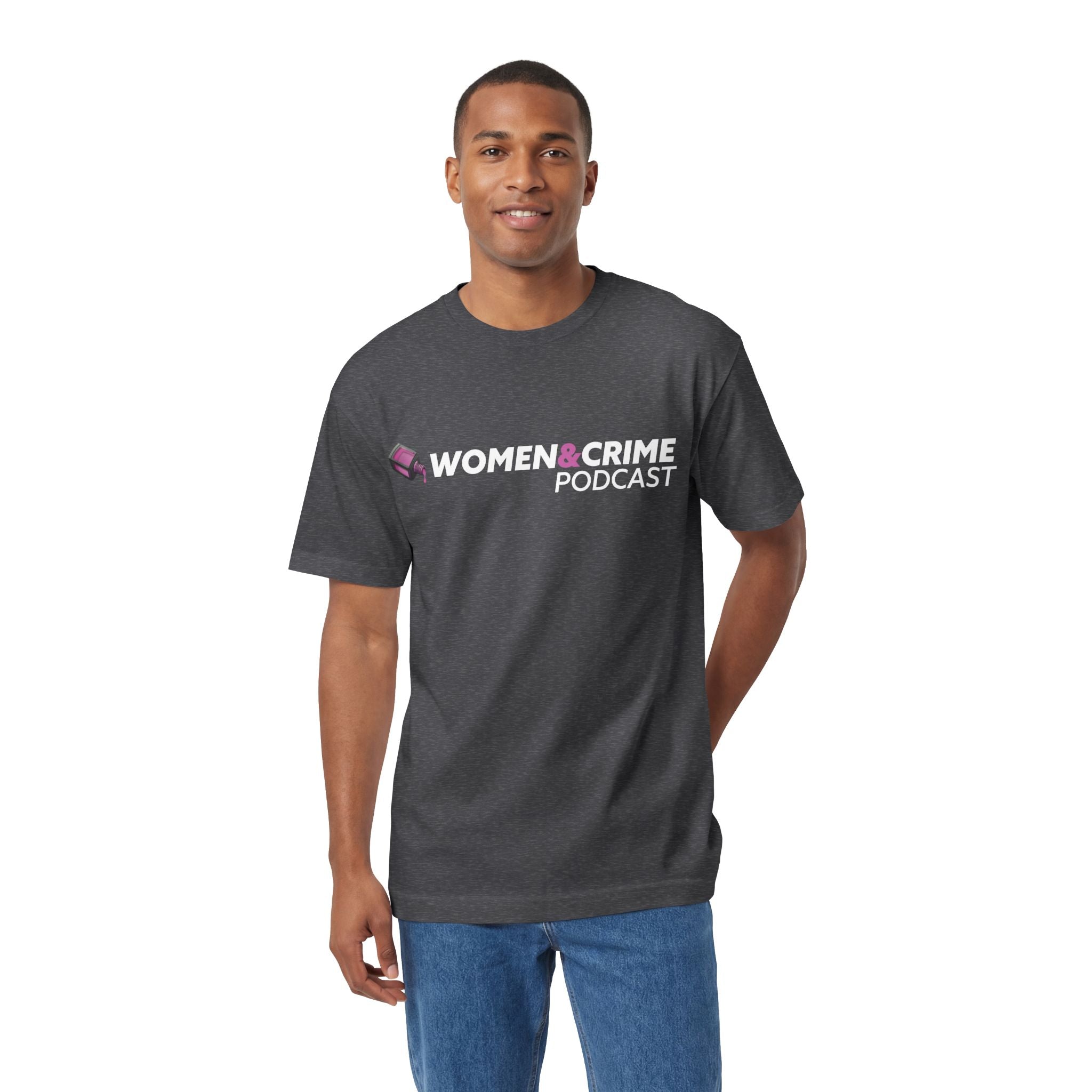 Women & Crime Logo Tee — True Crime Podcast Shirt - Dark Colors