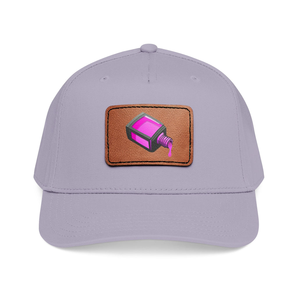 Leather Patch Baseball Cap with Camera Flash Icon
