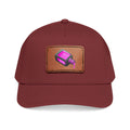 Leather Patch Baseball Cap with Camera Flash Icon