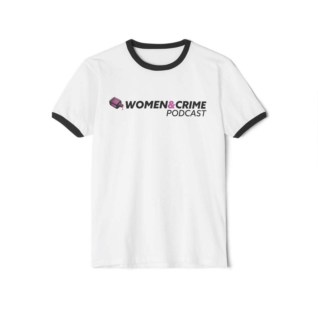 Women & Crime Ringer T‑Shirt — True Crime Podcast Fan Tee