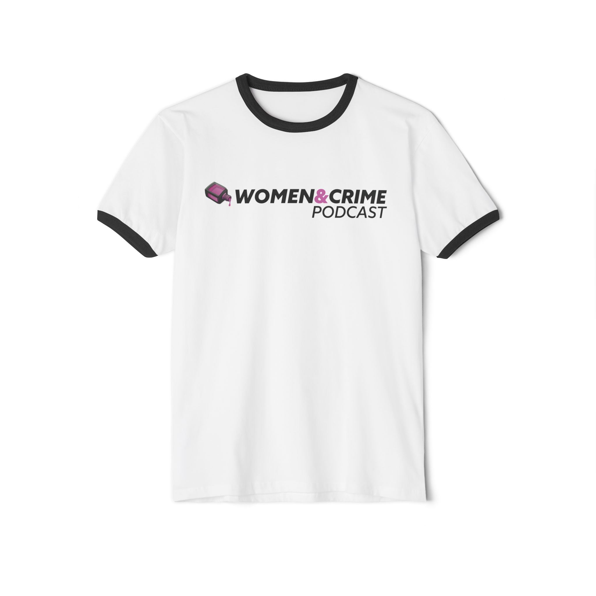 Women & Crime Ringer T‑Shirt — True Crime Podcast Fan Tee