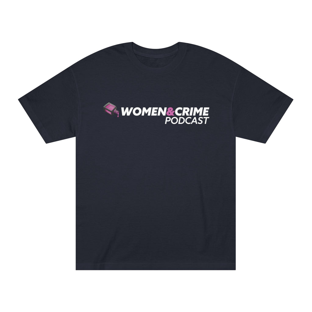 Women & Crime Logo Tee — True Crime Podcast Shirt - Dark Colors