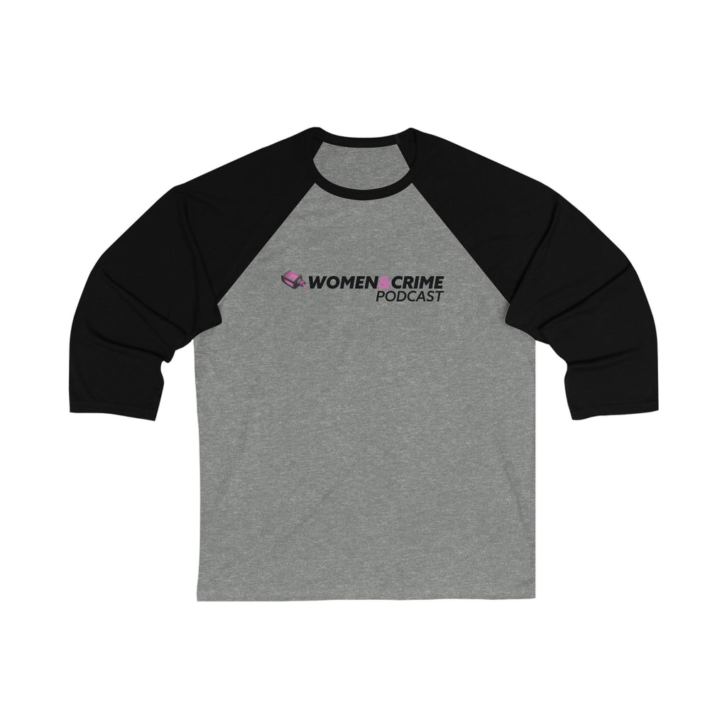 Women & Crime Baseball Tee — True-Crime Podcast Fan Raglan