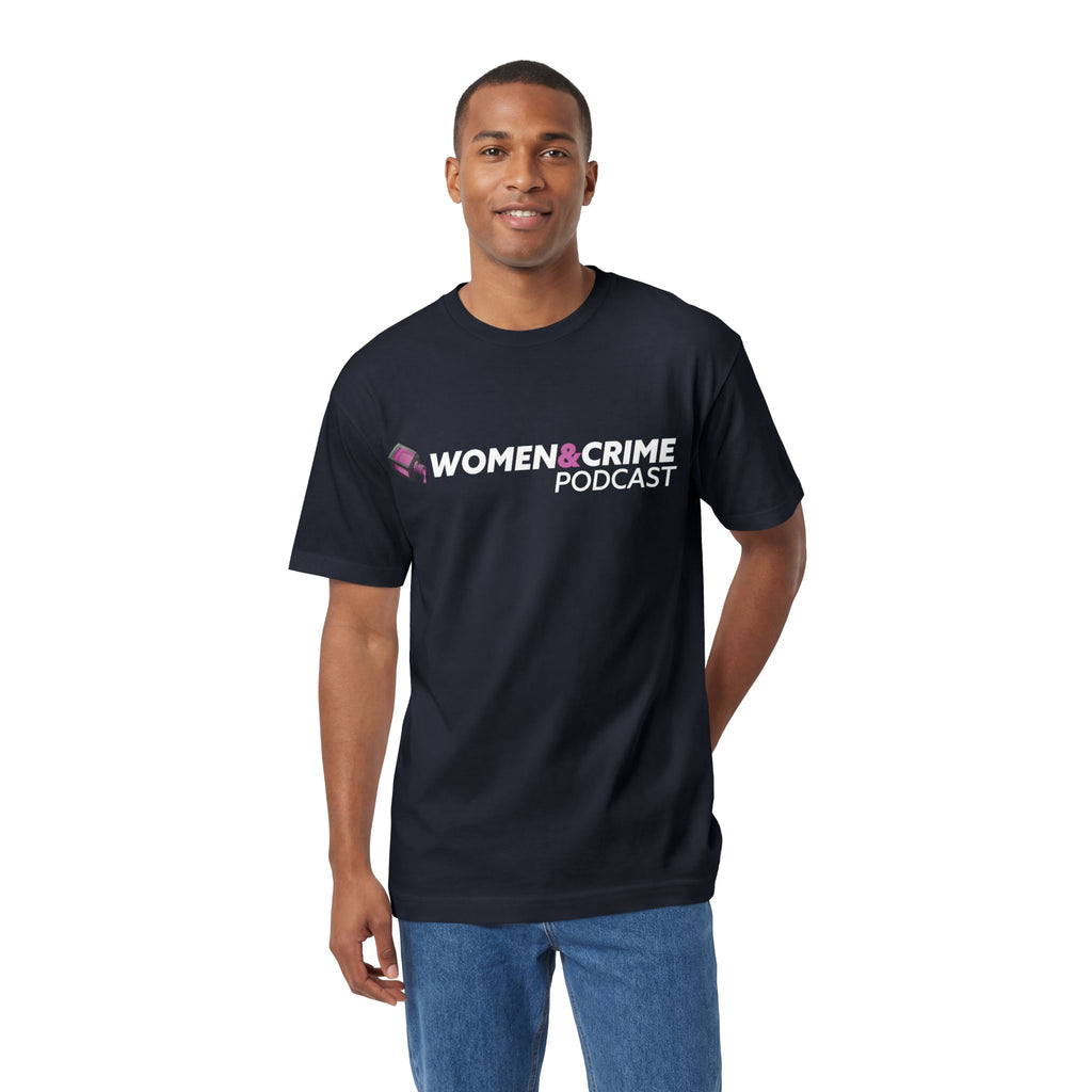 Women & Crime Logo Tee — True Crime Podcast Shirt - Dark Colors